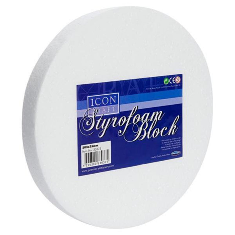 icon-styrofoam-round-block-203mm-x-25mm|Stationery Superstore