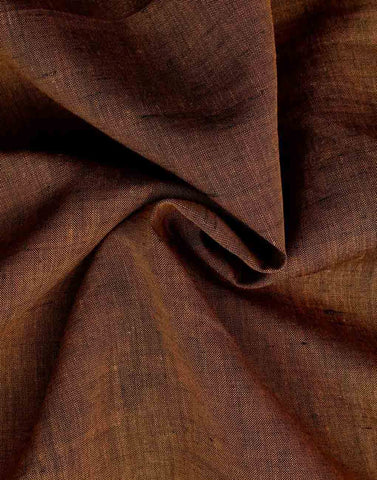 Brown Color Linen Plain Dress Material Fabric