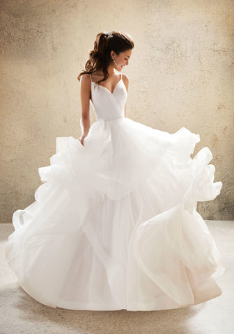 Organza Bridal Wedding Dress Puffy Tiered Bridal Ball Gown