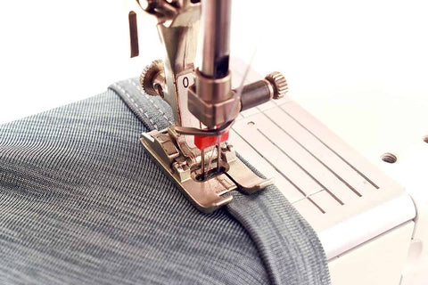 Stitching with knit fabric