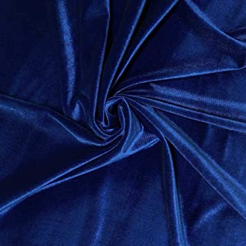 Blues Velvet Stretch Fabric