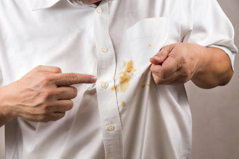 curry stain on cotton shirt