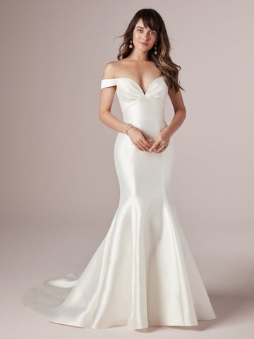 satin bridal weeding gown 