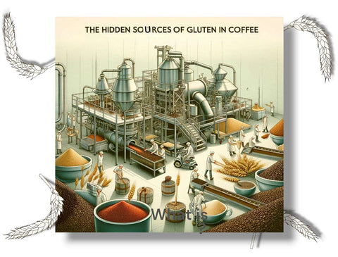 Coffee production risk of gluten cross-contamination illustrated.