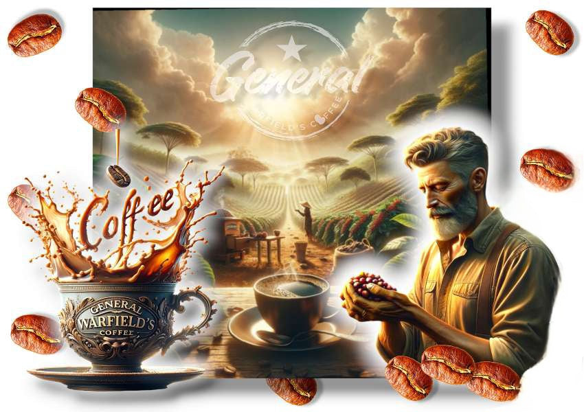 Visual of General Warfield's coffee's healthy beans and benefits