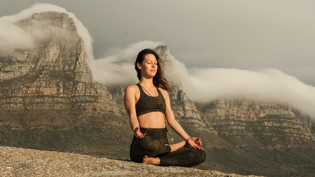 Woman meditating after aromatherapy.