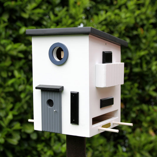 Poteau Bois 123 cm - Poteau en bois pour mangeoire pour oiseaux du jardin