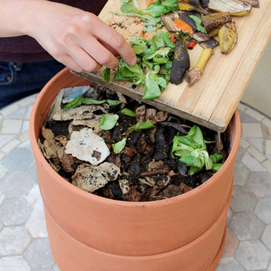 Poubelle à compost 3,2L 'Albula' gris en plastique - L'Incroyable