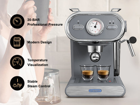 Valentine's Day Gift] Laekerrt Espresso Machine 20 Bar Espresso Maker