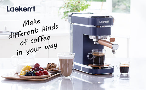 Laekerrt 20 Bar Espresso Maker with Milk Frother Steam Wand