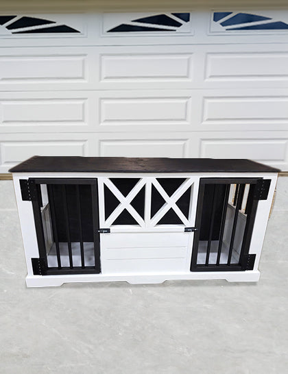 dog crate with garage door