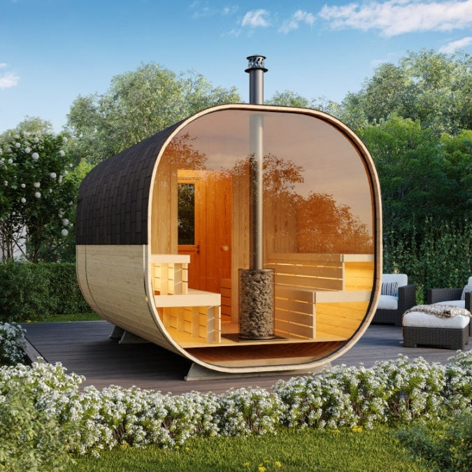 Saunasnet 2-room Outdoor Barrel Sauna