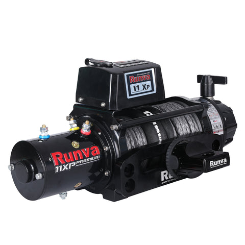 runva 11xp on an angle showing full winch on white background