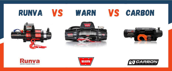 runva winch vs warn winch vs carbon winch banner showing 3x winches