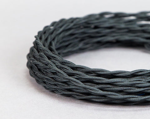 Twisted black textile cable