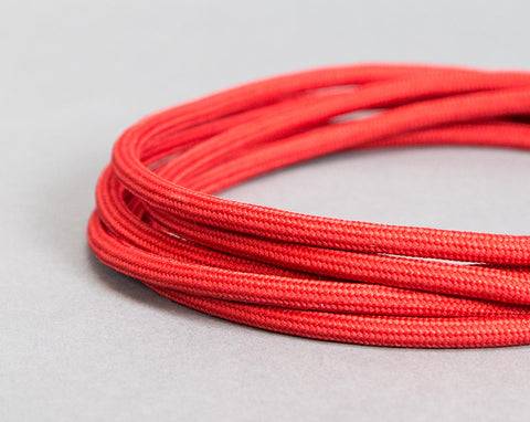 Red textile cable