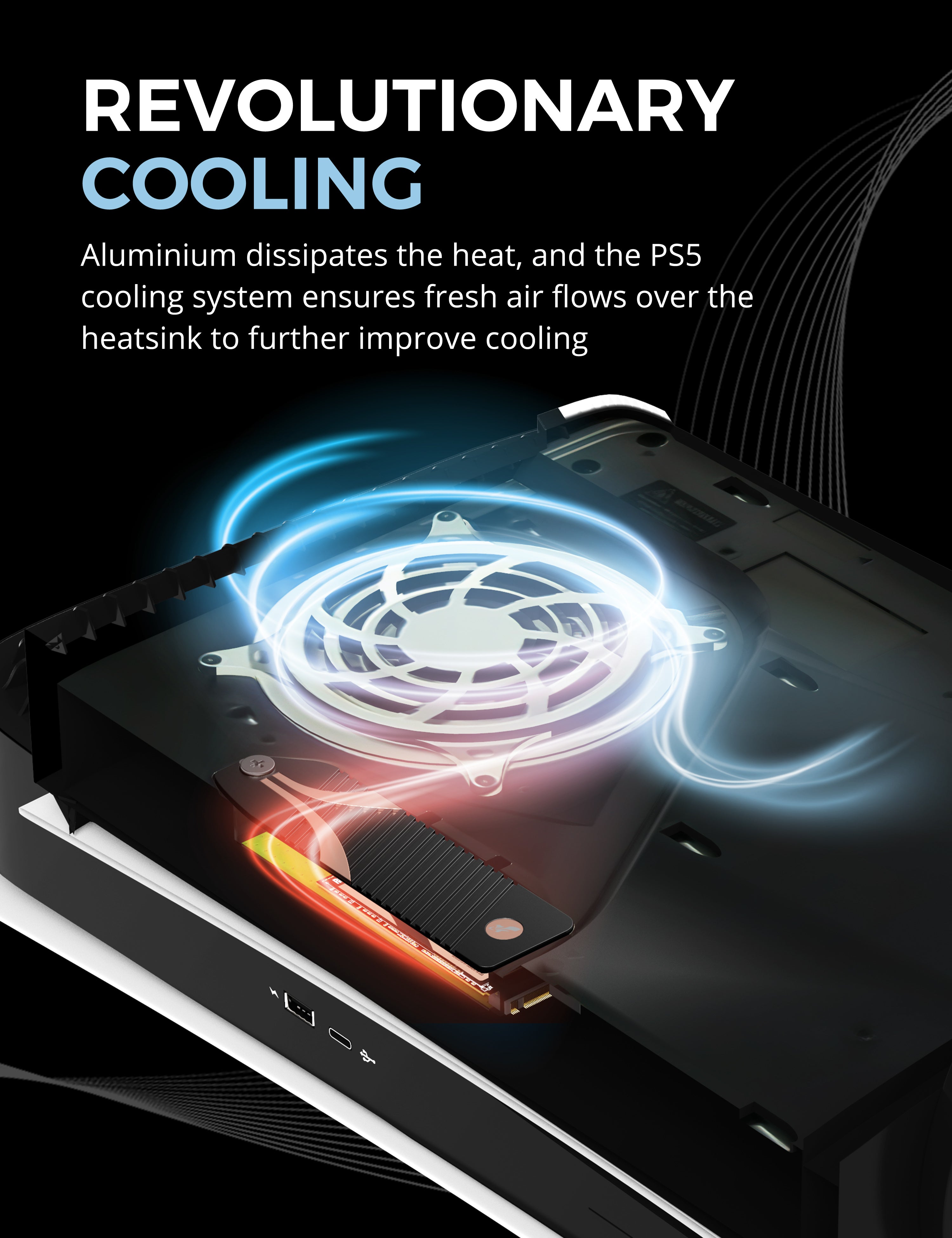Creep afslappet arbejde M.2 NVMe Heatsink for the PS5 Console - Sabrent