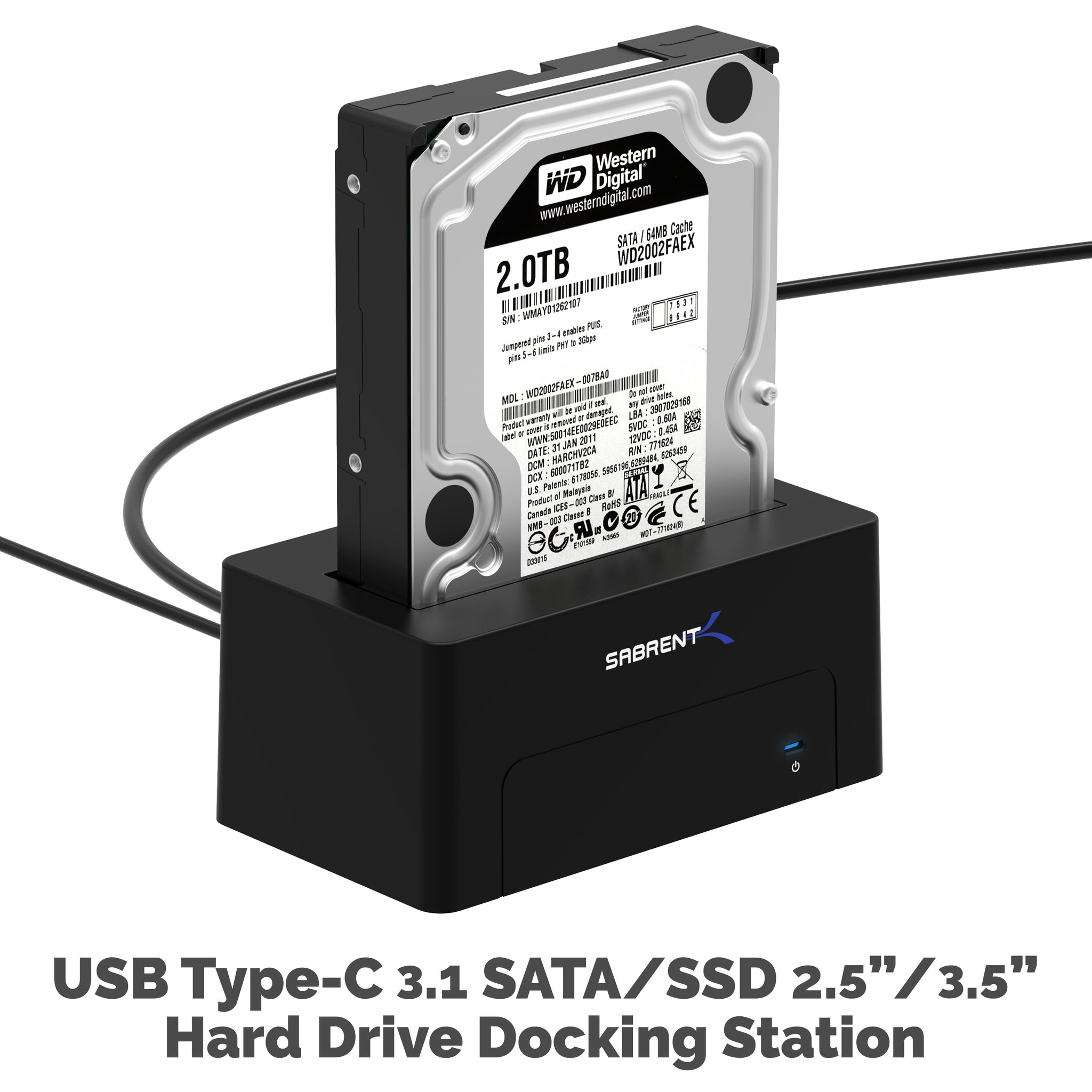 USB 2.5"-3.5" HDD Docking Station - Sabrent