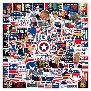Trump 2024 Waterproof Decal Stickers - 10, 50, 100 Pcs - Frank Quotes Merch