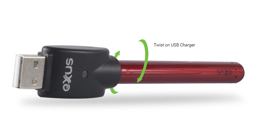 Attaching the charger to the Exxus Slim Battery