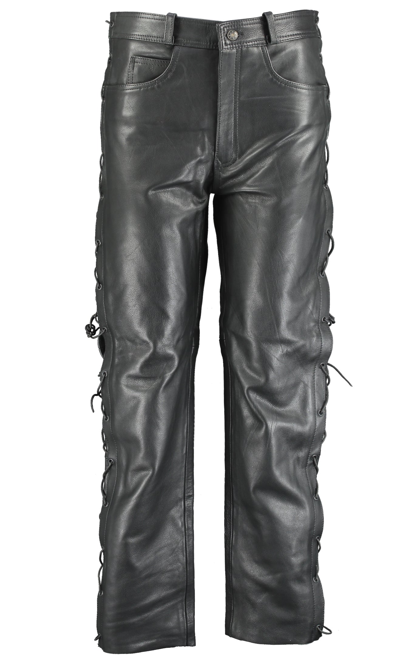 Jean Style Leather Motorcycle Pants with Laces in Black or Brown   Gallantocouk Online Shopping  Leather Jackets Bags Textile Jackets  Trousers Bikers Accessories