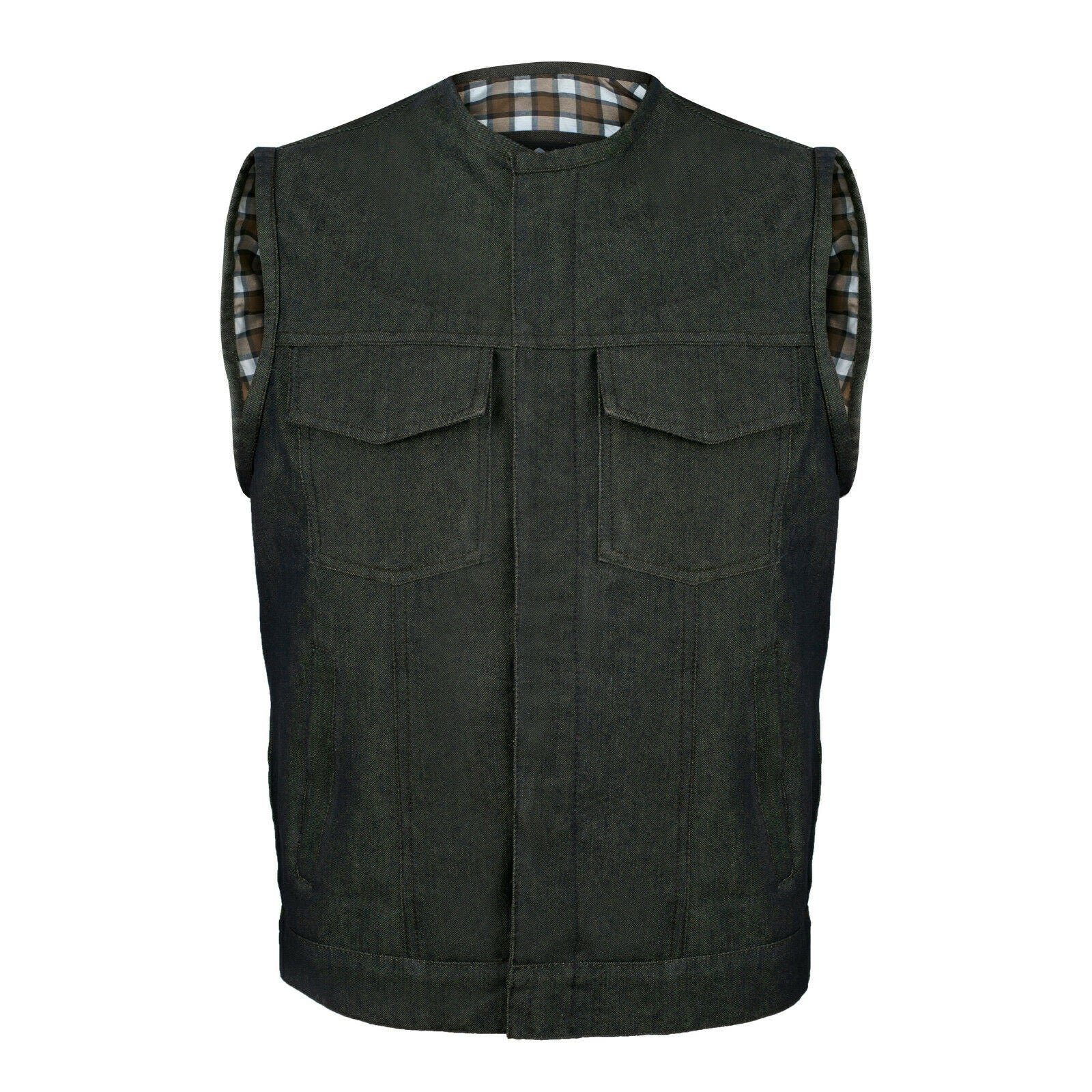 Buy The Bikers Zone Men's 100% Cotton Basic Denim Vest M (42) Black at  Amazon.in