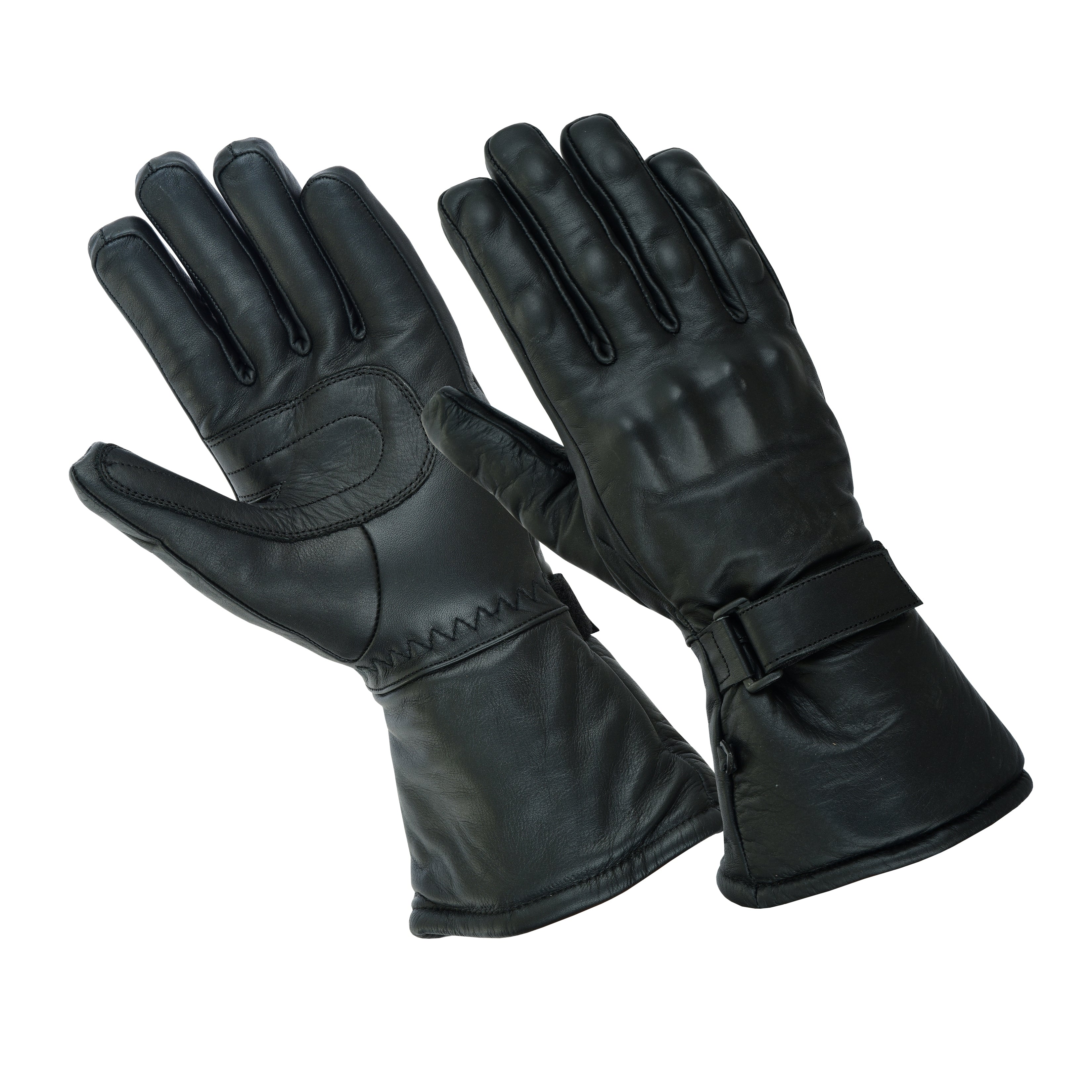 Gallanto BlackMotorcycle Armoured Thinsulate Leather Winter Long 