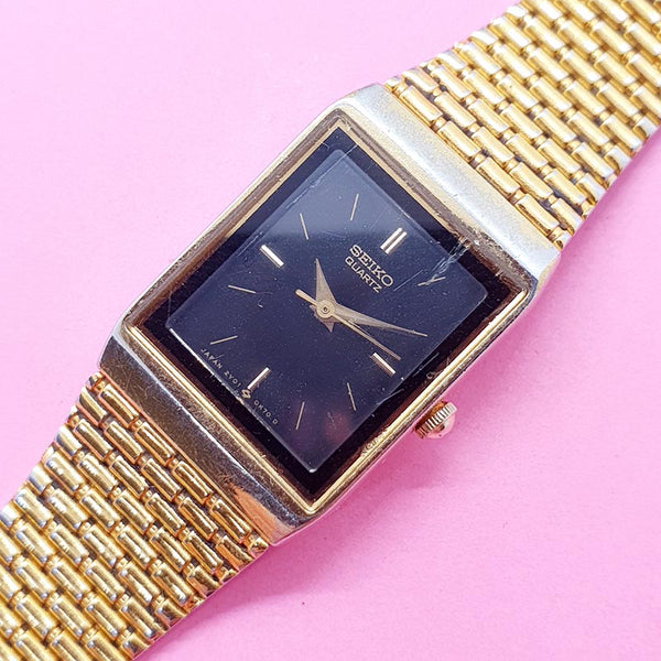 Pre-owned Rectangular Seiko Women's Watch | Black Dial Seiko – Watches for  Women Brands