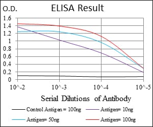 Black line: Control Antigen (100 ng); Purple line: Antigen(10ng); Blue line: Antigen (50 ng); Red line: Antigen (100 ng);