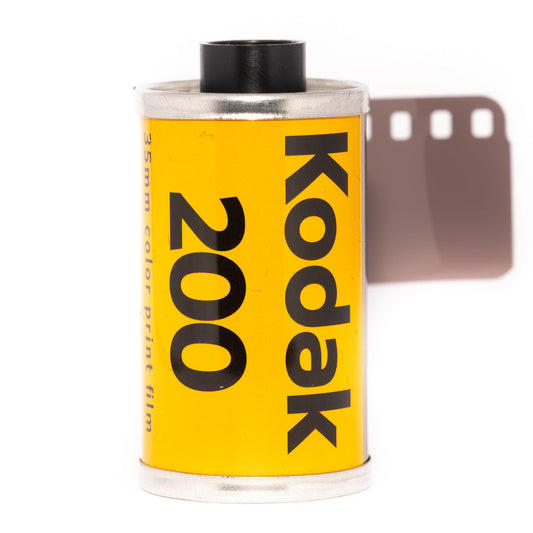 Camera film. Roll of 36 frame ISO200 camera film (Kodak GOLD logo