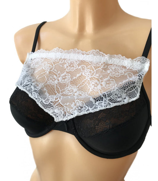 Modesty Panel - Lace Bra Insert - Navy – Glamour Secrets