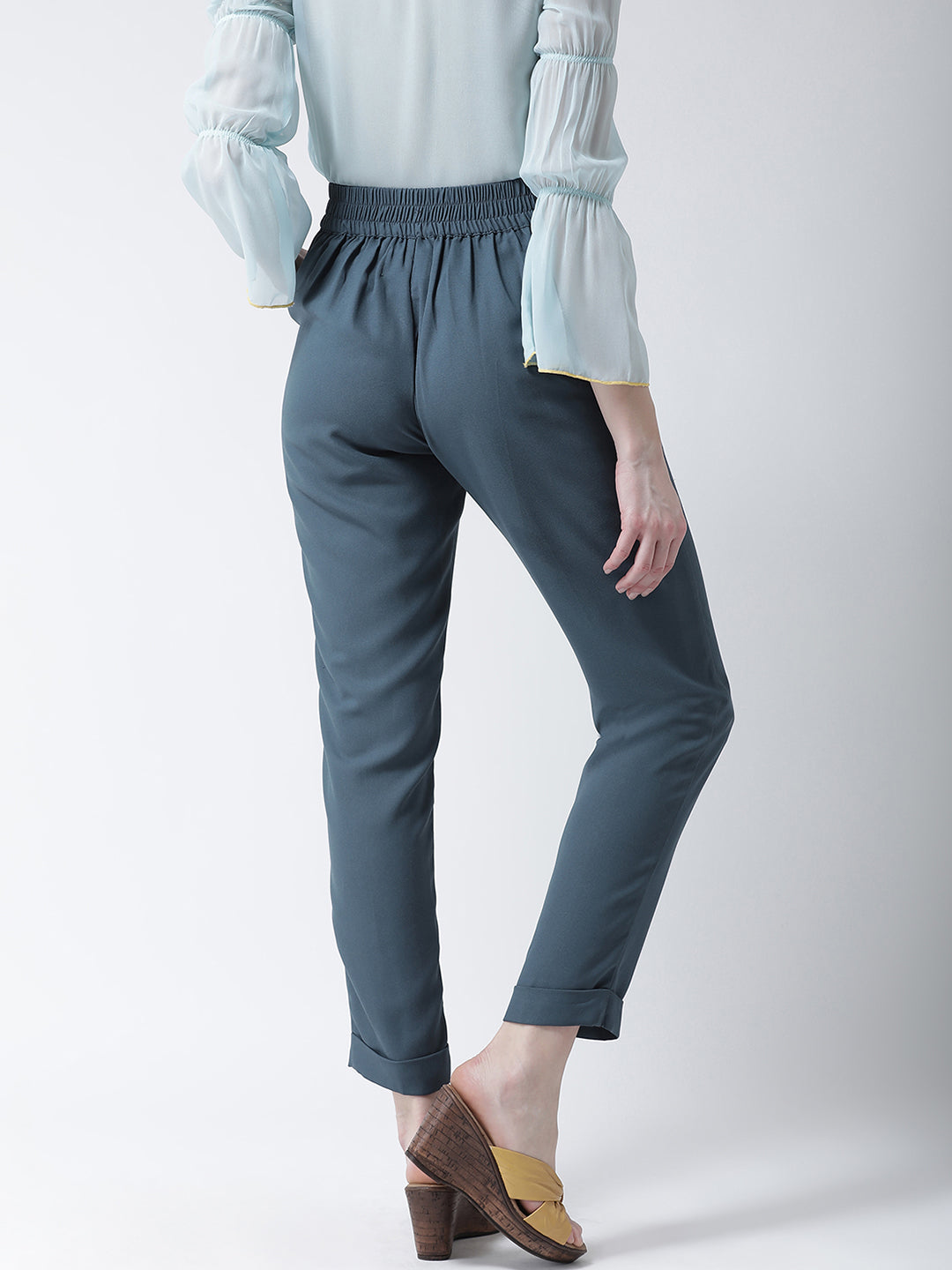 High Rise Regular Fit Ankle Length Pants