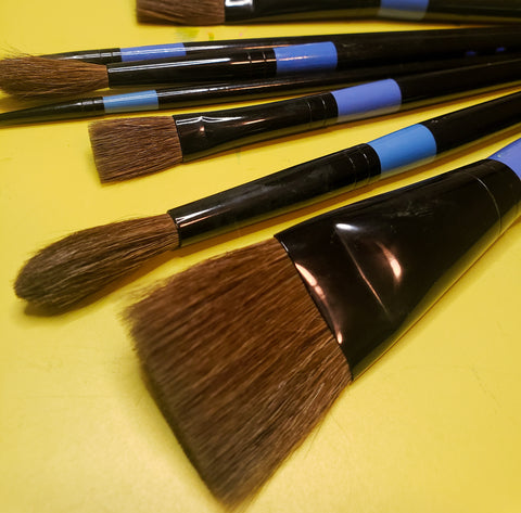 Watercolor brushes for painting class