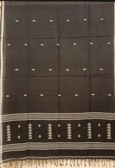 Black & White Handloom Soft Cotton Jamdani Dupatta