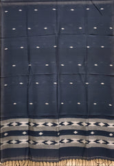 Blue & White Handloom Soft Cotton Dhakai Jamdani Dupatta