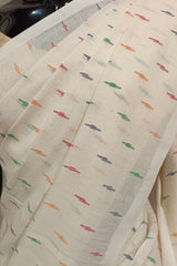 Multicolored Handspun Handwoven Cotton Jamdani Saree