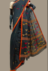 Black Soft Handloom Handwoven Saree