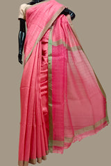 ONION PINK HANDLOOM MATKA SEQUIN WEAVE SAREE