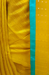 Mustard Matka Silk Saree With Handwoven Sequin Anchal