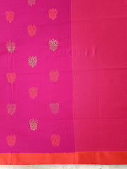 Deep Pink & Orange Soft Handloom Premium Cotton Saree