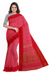 Onion Pink Handloom Soft Jacquard Weave Dhakai Saree