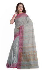 Light Blue & Pink Soft Handloom Jacquard Weave Dhakai saree