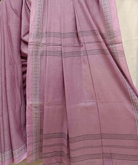 Lilac Pink, Soft Handloom Cotton Plain Saree