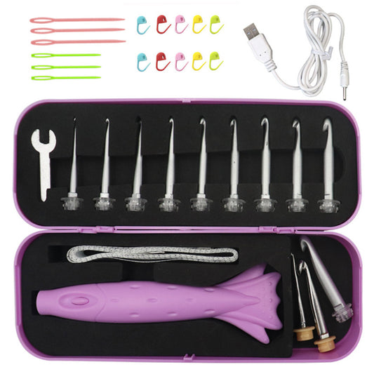 Rechargeable Lighted Crochet Hook with Interchangeable Heads, LED