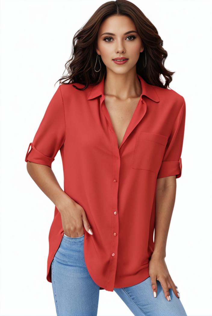 plus size formal shirt women s plus plain long sleeve turn down collar button up workwear shirt