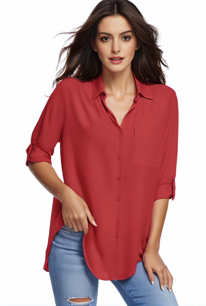 plus size formal shirt women s plus plain long sleeve turn down collar button up workwear shirt