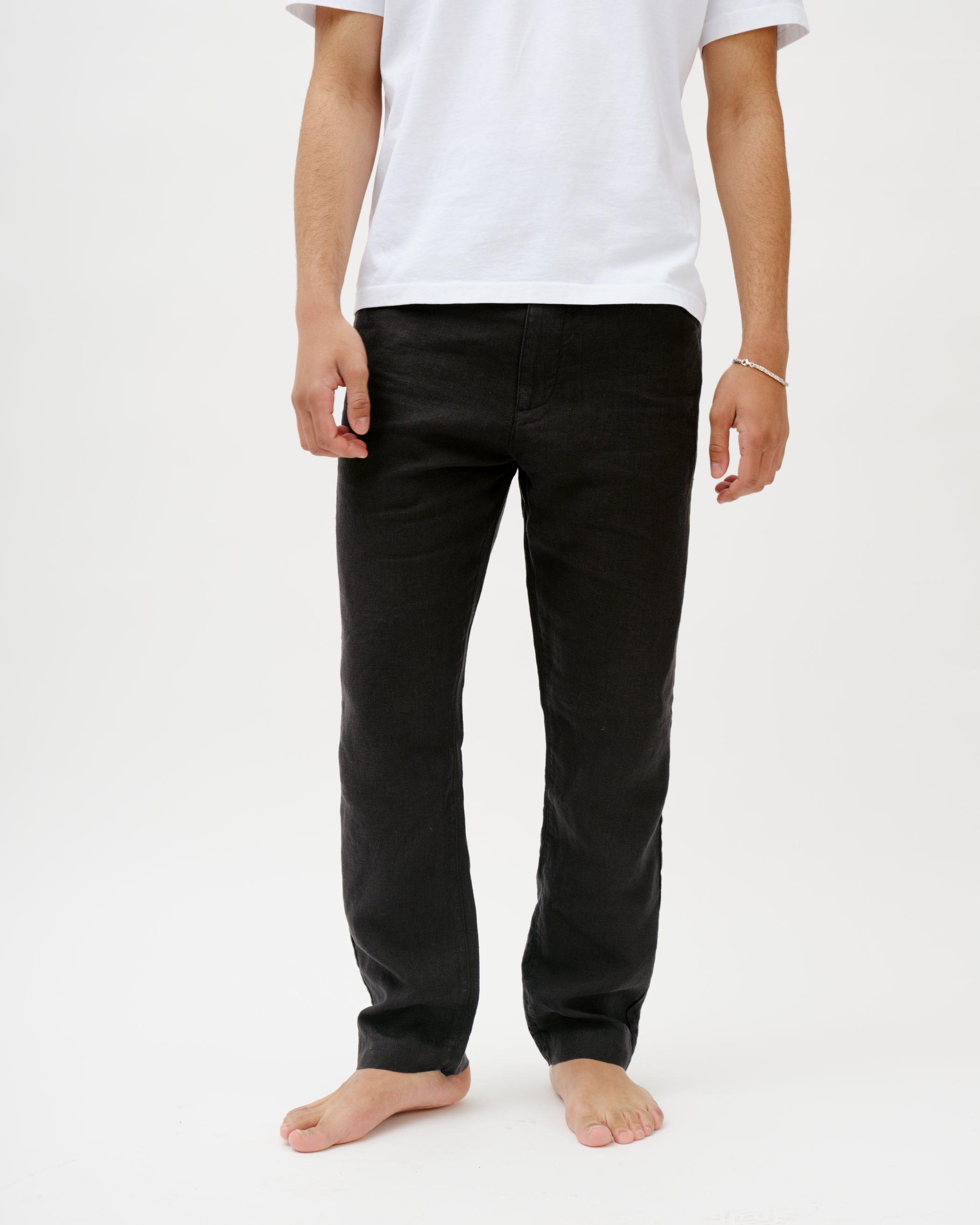 Glein - Linen Pants - black