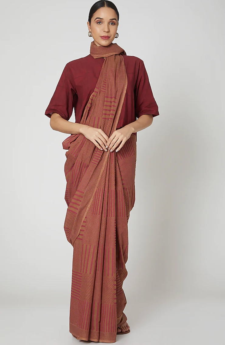 In a bridal look in a maroon and green color pattu saree, half sleeves  designer blouse and jewels | Grecian gown, Bridal looks, Ladylike dress