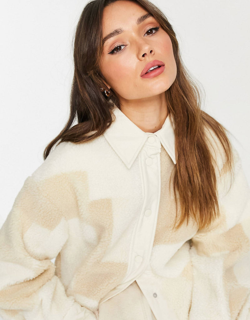 Levi's sherpa patchwork jacket in cream – N'LONDON
