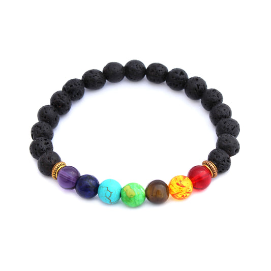 Lava Stone Chakra Bracelet